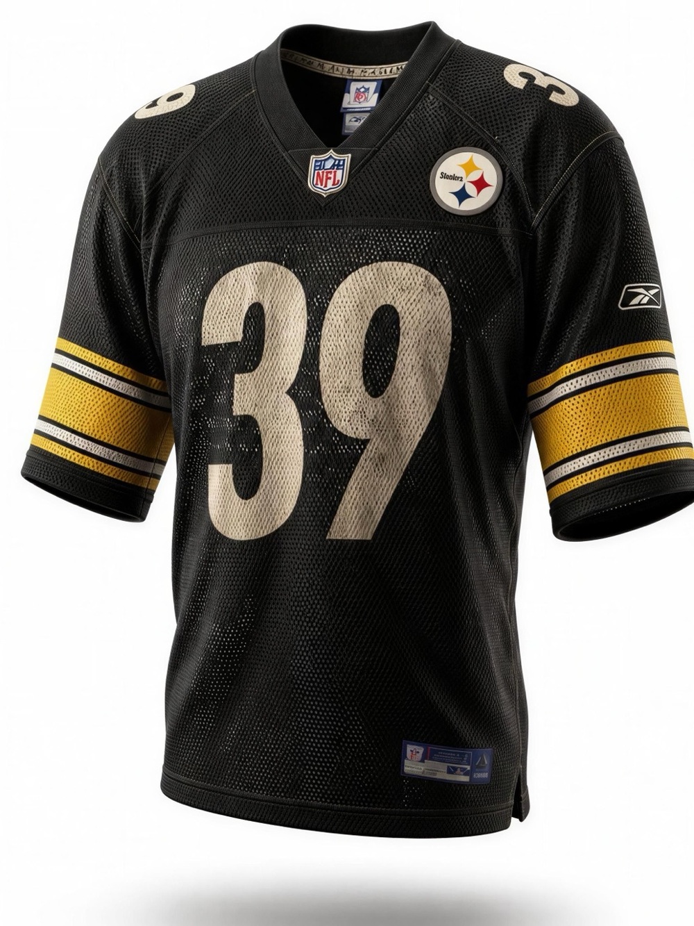NFL Pittsburgh Steelers Willie Parker #39 black home jersey.